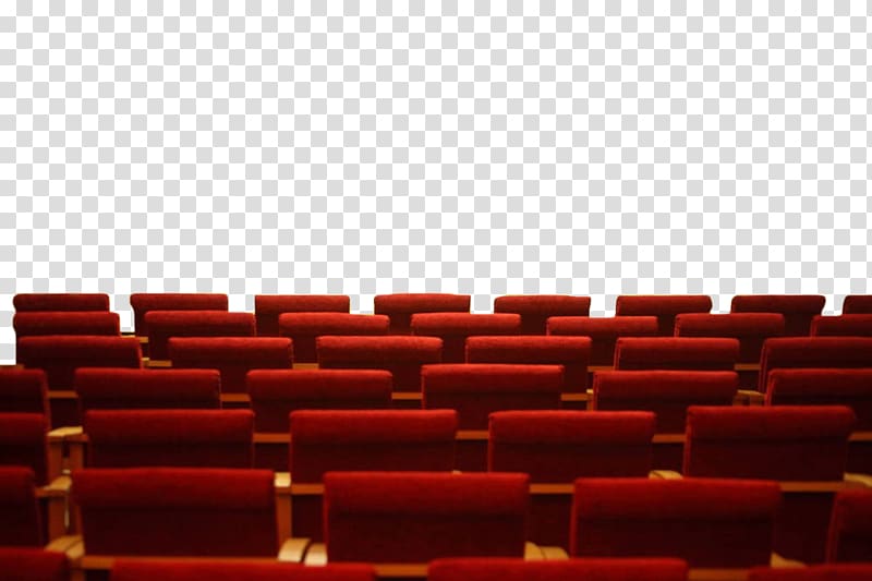 opera seat illustration, Chair Auditorium Cinema , Red hand-painted grandstand seat transparent background PNG clipart