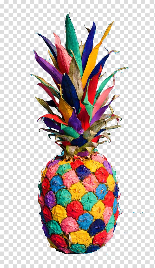 multicolored pineapple illustration, Pineapple Fruit, Multicolored Pineapple transparent background PNG clipart