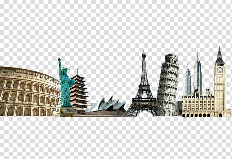 landmarks , Template Travel itinerary Brochure Microsoft Word, Famous Buildings transparent background PNG clipart