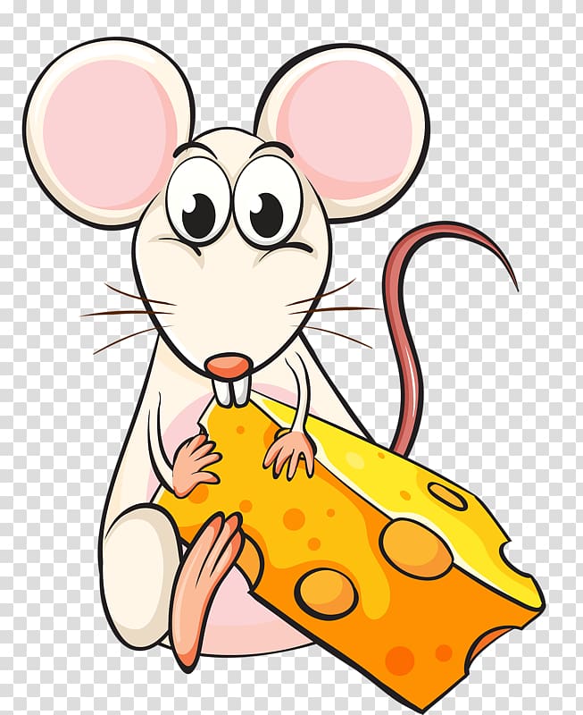 white mice eating cheese , Mouse Rat Cartoon Illustration, Cheese-eating rat transparent background PNG clipart