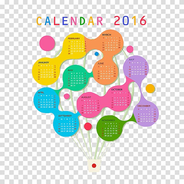 Gregorian calendar Month, Hot Air Balloon Calendar transparent background PNG clipart