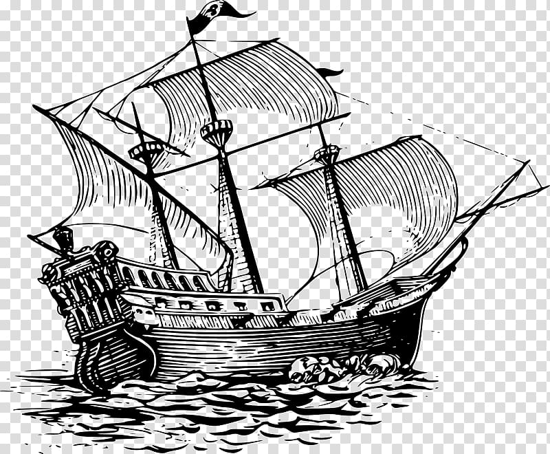 Drawing Sailing ship Piracy , Ship transparent background PNG clipart