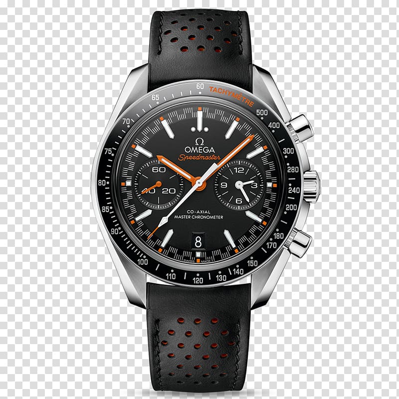Omega Speedmaster Baselworld OMEGA Men\'s Speedmaster Racing Co-Axial Chronograph Omega SA Coaxial escapement, watch transparent background PNG clipart