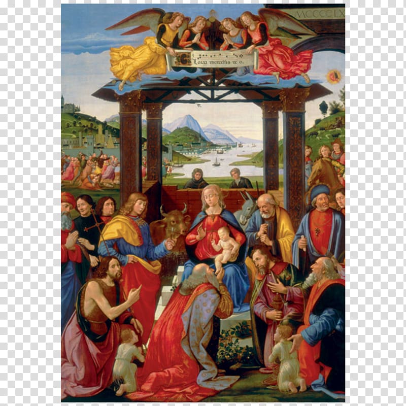 Ospedale degli Innocenti Adoration of the Magi Renaissance Painting, painting transparent background PNG clipart