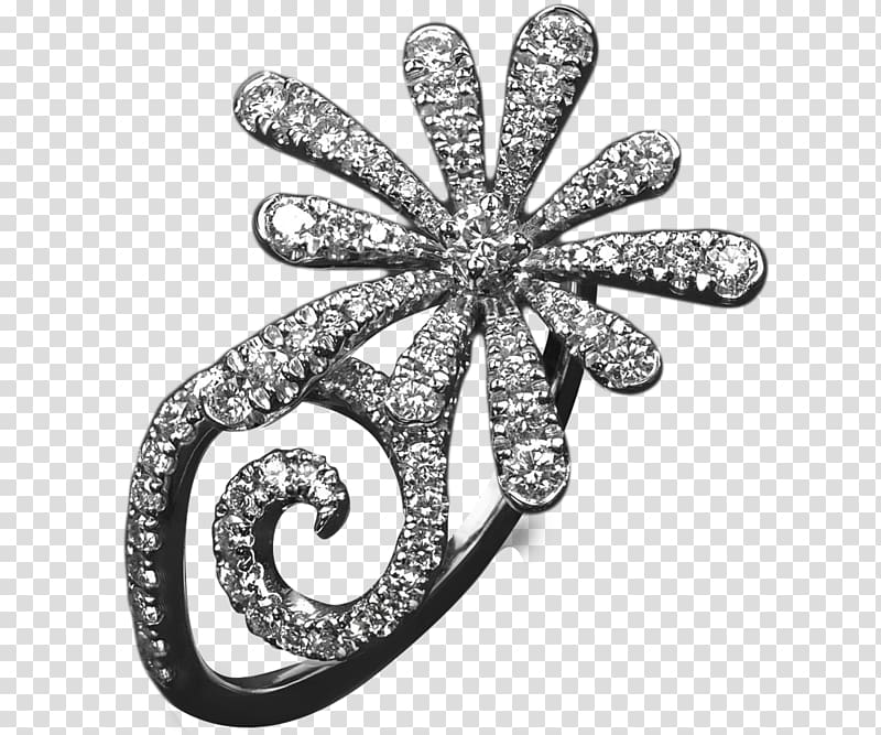 Brooch Body Jewellery White Diamond, the delicacy transparent background PNG clipart