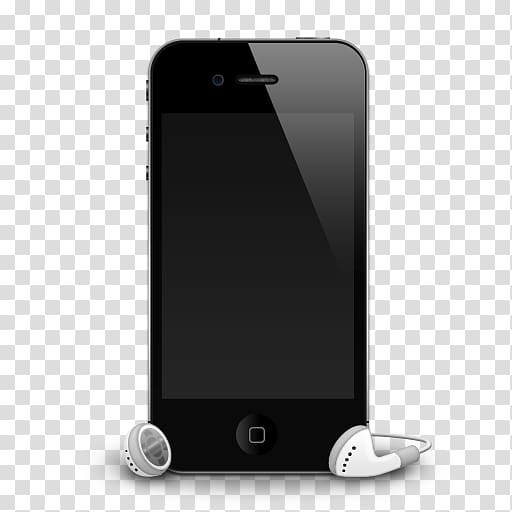 turned-off iPhone 4, smartphone electronic device gadget multimedia, iPhone 4G headphones shadow transparent background PNG clipart