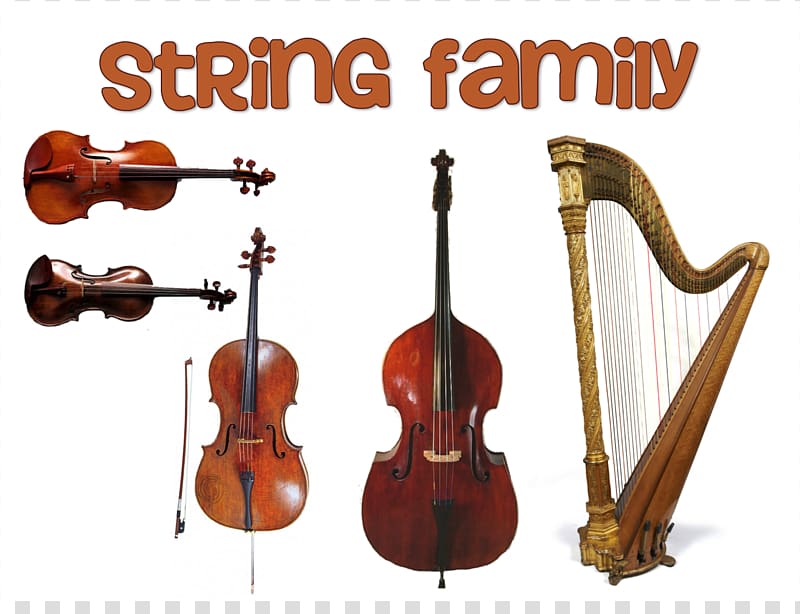 Family String Instruments Musical Instruments Orchestra Violin, String Instruments transparent background PNG clipart