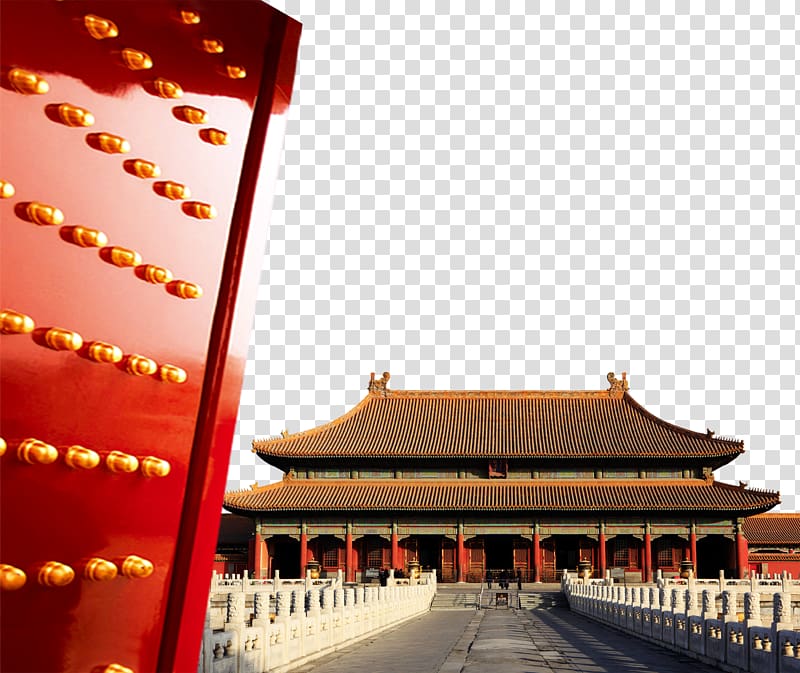 Forbidden City Tiananmen Square Temple of Heaven Beihai Park Hall of Supreme Harmony, Beijing red gate and the Imperial Palace transparent background PNG clipart