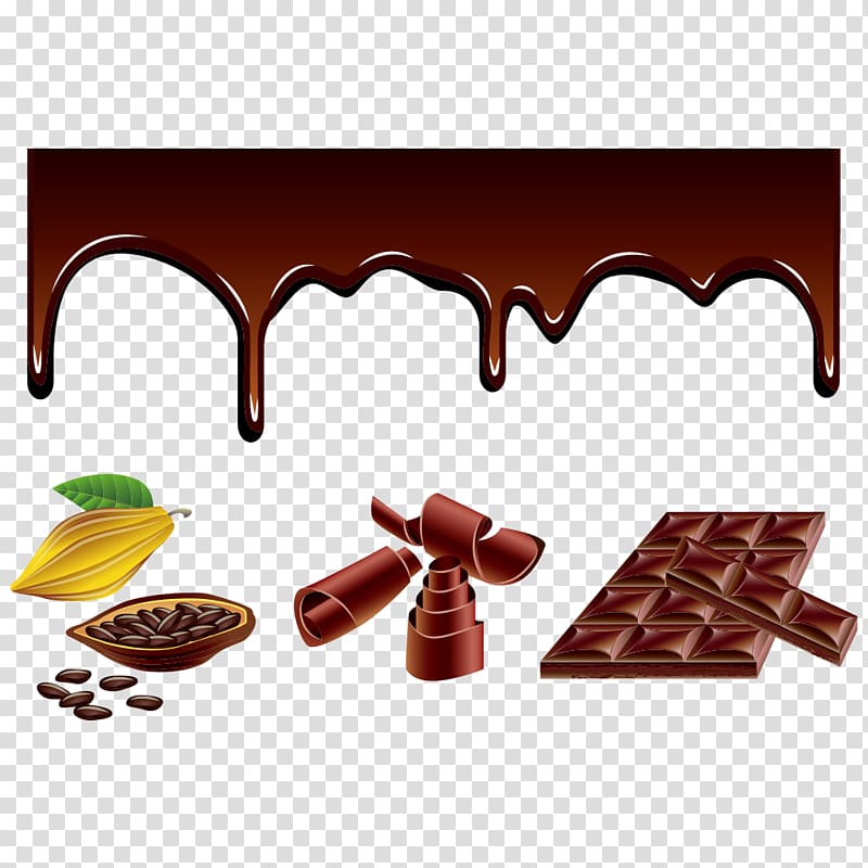 Hot chocolate White chocolate Cocoa bean, cartoon chocolate transparent background PNG clipart
