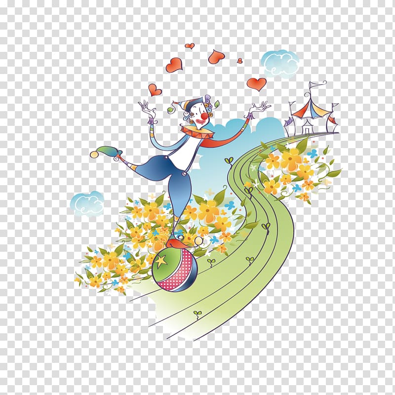 Performance Clown Circus Juggling, Clown music on transparent background PNG clipart