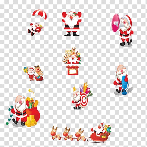 Santa Claus Christmas , The first set of shapes Santa Claus transparent background PNG clipart