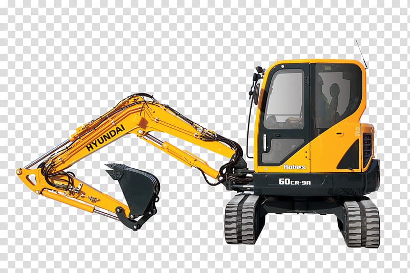 Hyundai Motor Company Compact excavator Heavy Machinery, excavator transparent background PNG clipart