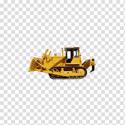 Bulldozer Chelyabinsk Tractor Plant Continuous track Excavator, Yellow bulldozer transparent background PNG clipart