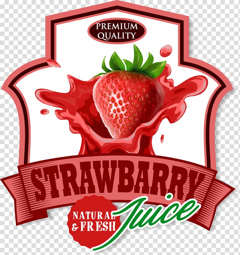 Premium Quality Strawbarry logo , Juice Strawberry Euclidean Fruit, Strawberry chocolate ribbon exquisite label transparent background PNG clipart
