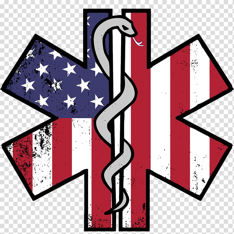 Flag of the United States Star of Life Firefighter Decal, Flag transparent background PNG clipart