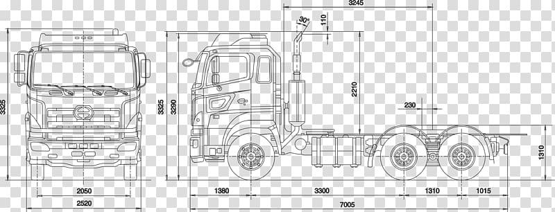 Hino Profia Car Technical drawing Van, car transparent background PNG clipart