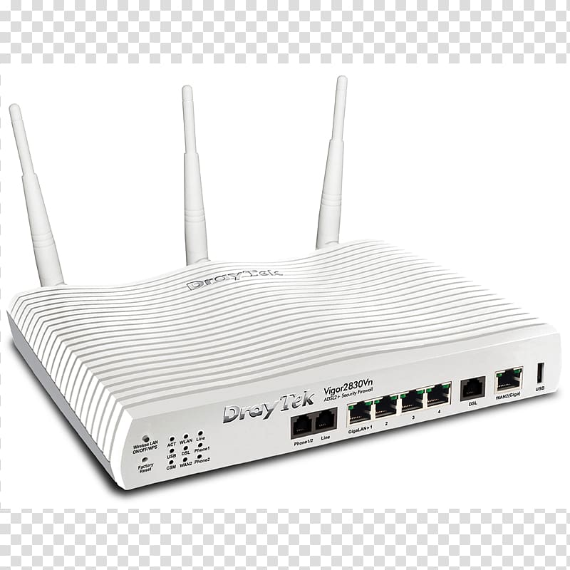 Router Draytek Vigor 2830 DSL modem Wide area network, others transparent background PNG clipart