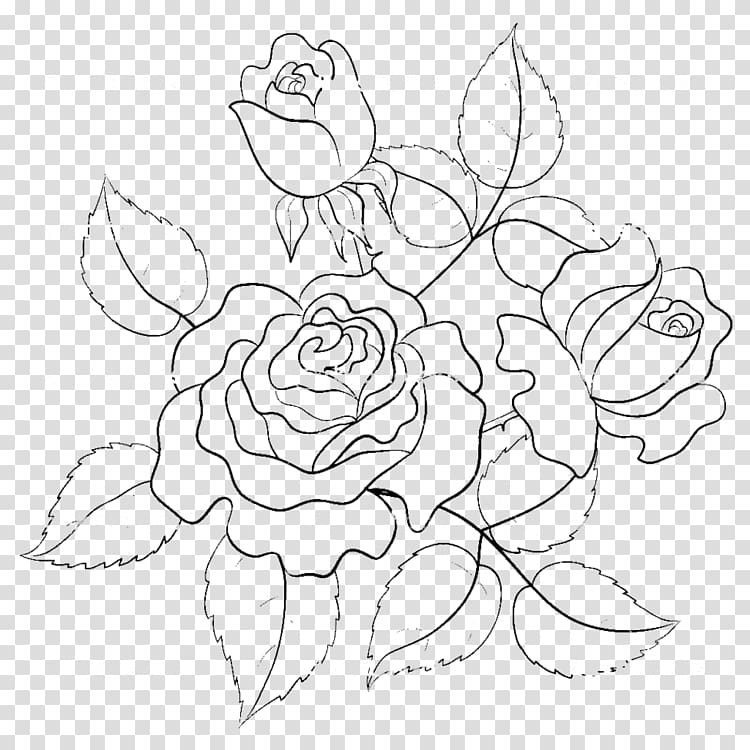 Roses Doodle Clipart Transparent Png Hd Rose Line Art With Abstract ...