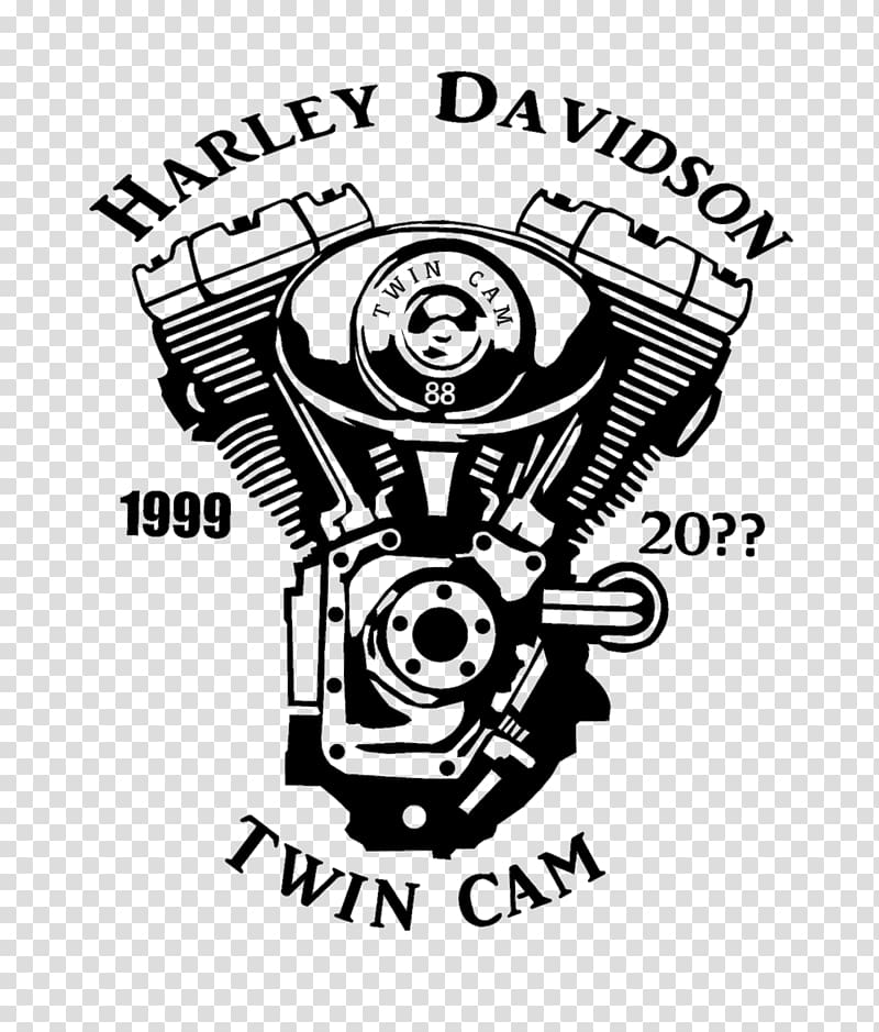 Logo Brand Mabua Harley-Davidson White, Harleydavidson Twin Cam Engine transparent background PNG clipart