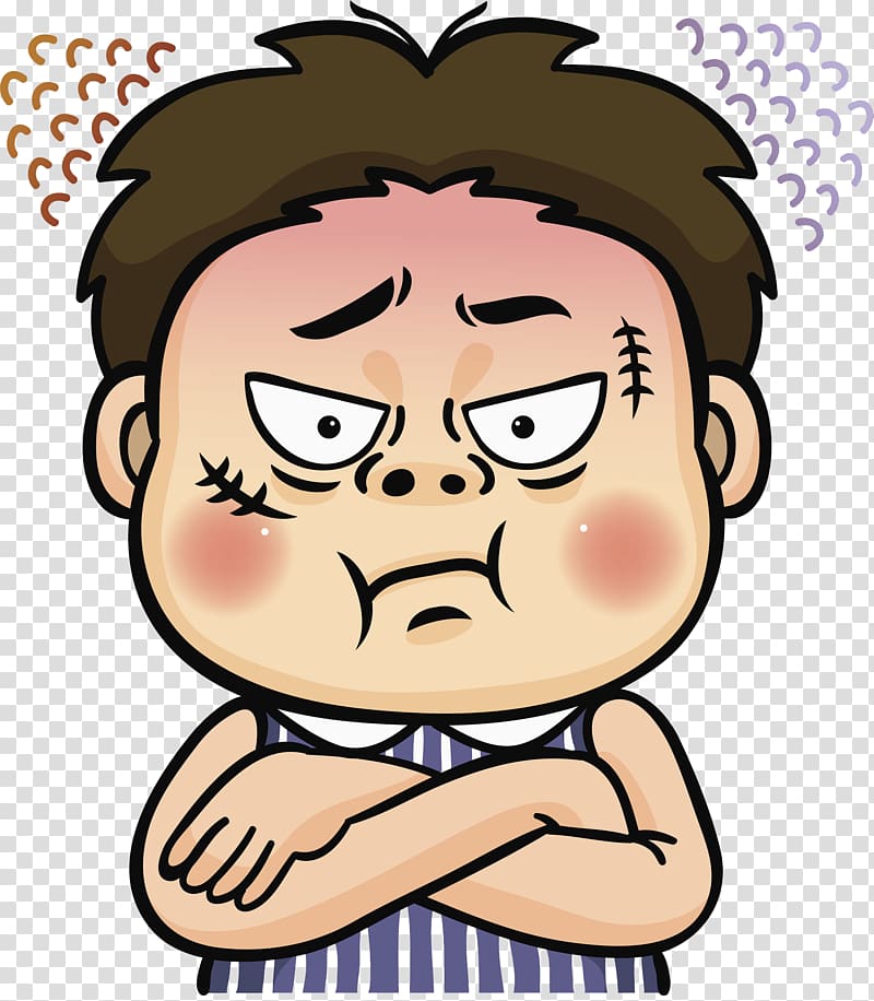Anger Facial expression Emotion, Black haired man transparent background PNG clipart