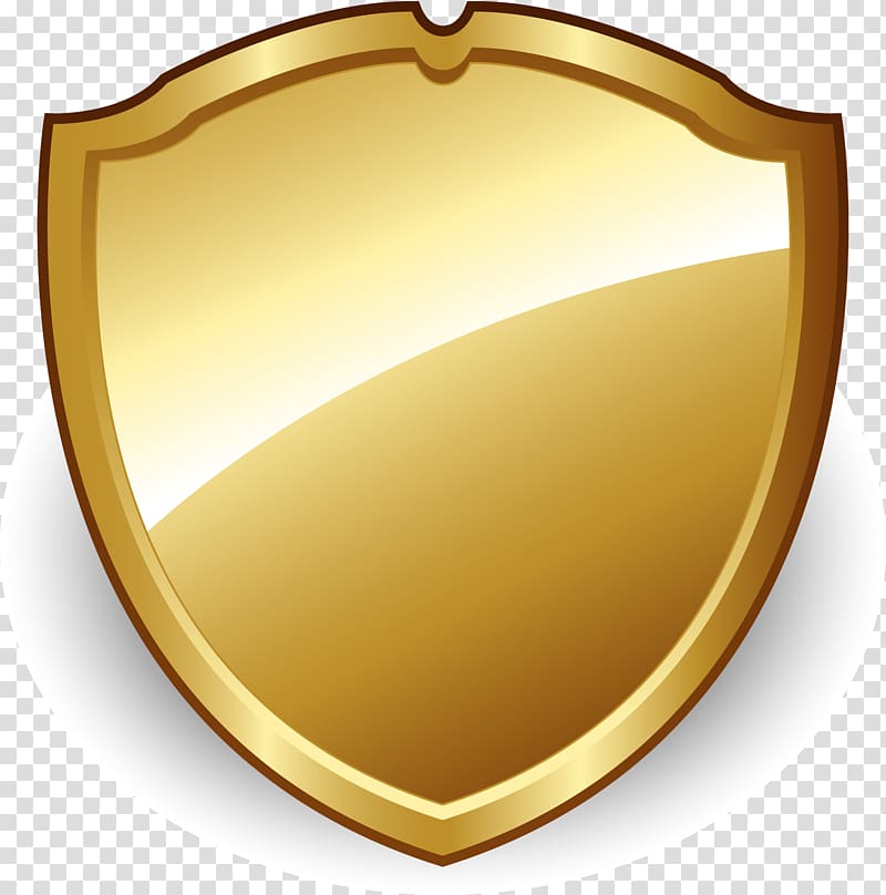 gold-colored badge , Shield Euclidean Icon, Golden Shield,Shield,Gold Label,Golden badge transparent background PNG clipart
