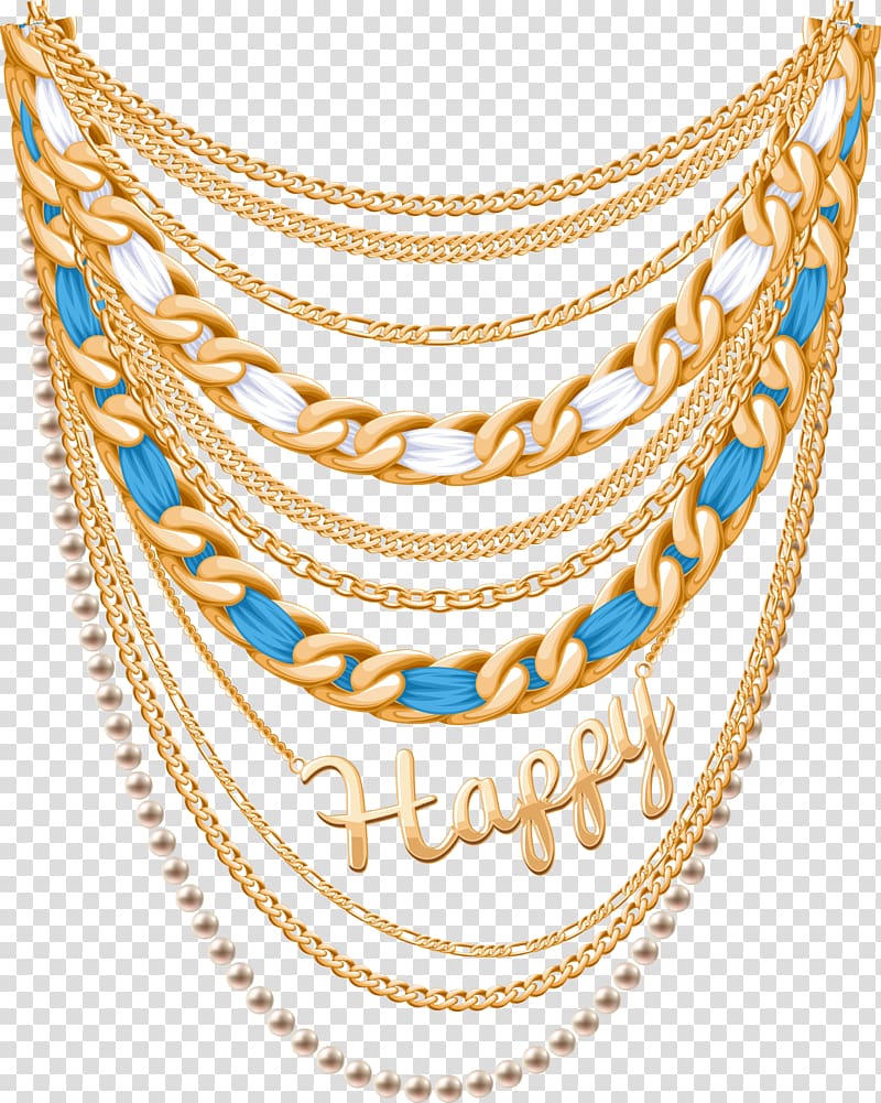 gold-colored multi-layer necklace, Cross necklace Chain, Necklace transparent background PNG clipart