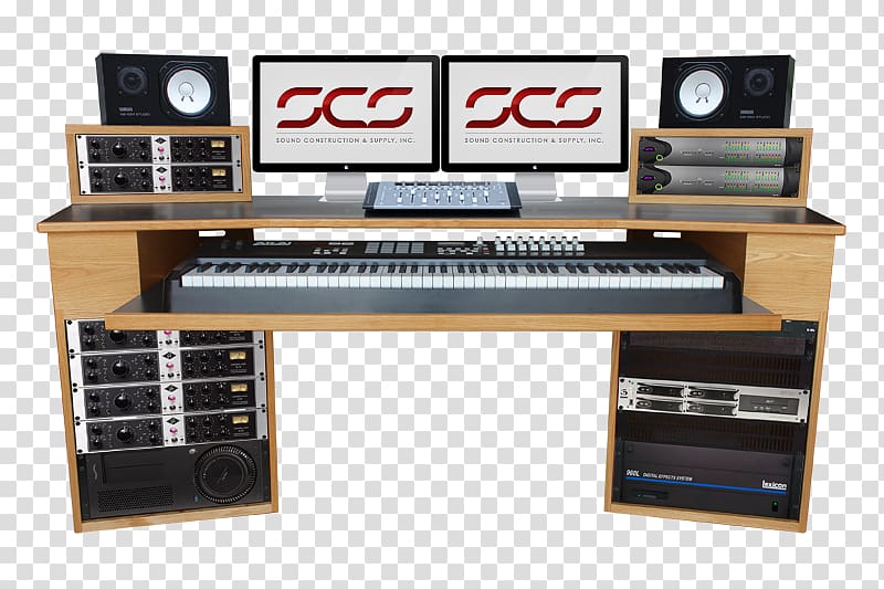 Computer desk Recording studio Music workstation Digital audio workstation, studio transparent background PNG clipart