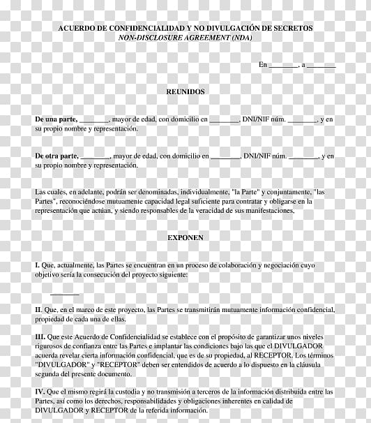 Document Non-disclosure agreement Contract Confidencialidad Pact, party transparent background PNG clipart