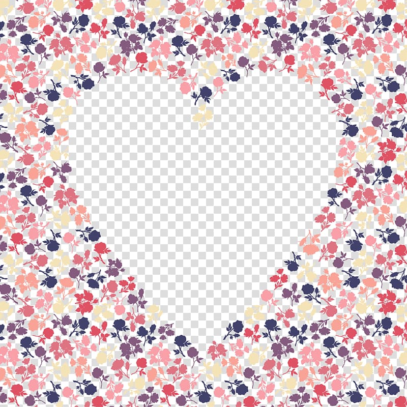 Blue red heart-shaped decorative background transparent background PNG clipart
