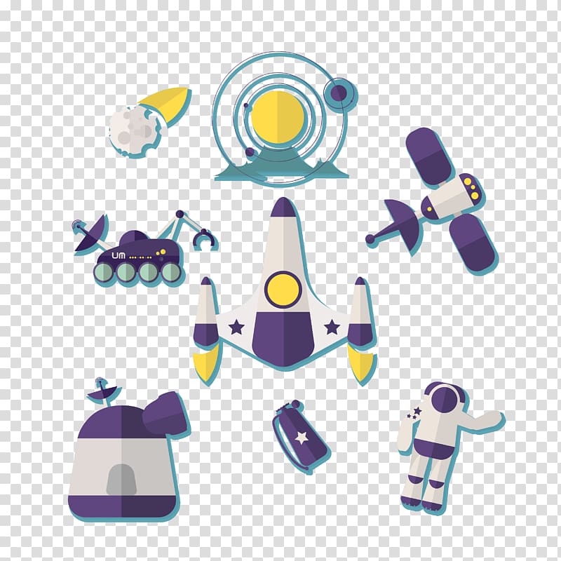 Astronaut Spacecraft Icon, 8 space exploration design icon material transparent background PNG clipart