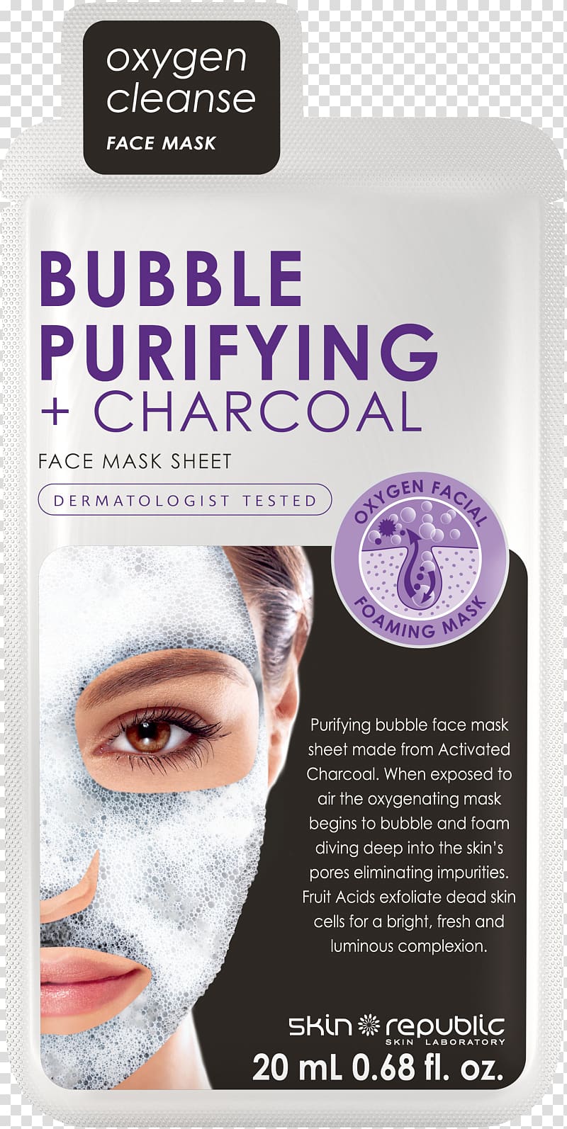 Facial mask Charcoal Face Activated carbon, Sheet Mask transparent background PNG clipart