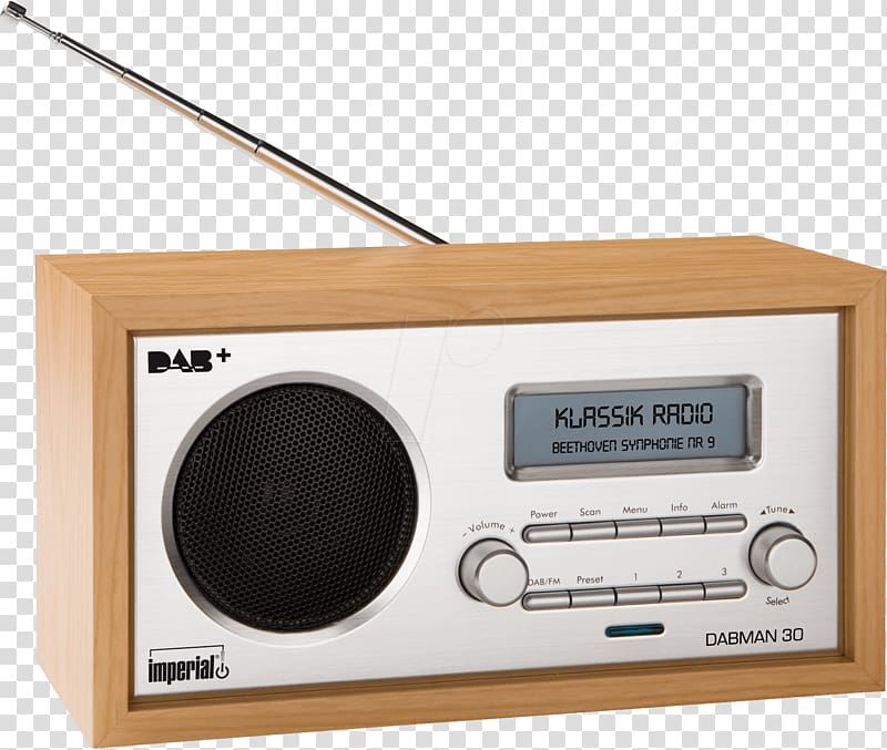 DAB+ Table top radio Imperial DABMAN 30 DAB+ Digital audio broadcasting FM broadcasting Digital radio, radio transparent background PNG clipart
