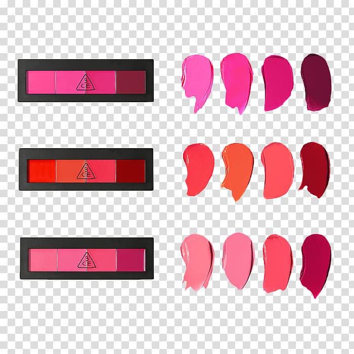 Palette Color scheme Cosmetics Actor, 3CE lip gloss plate transparent background PNG clipart