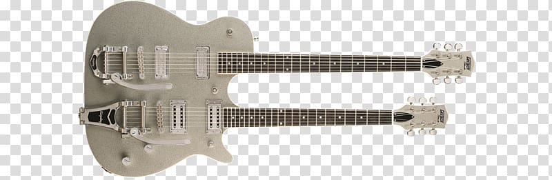 Gretsch Electric guitar Neck Bass guitar, silver microphone transparent background PNG clipart