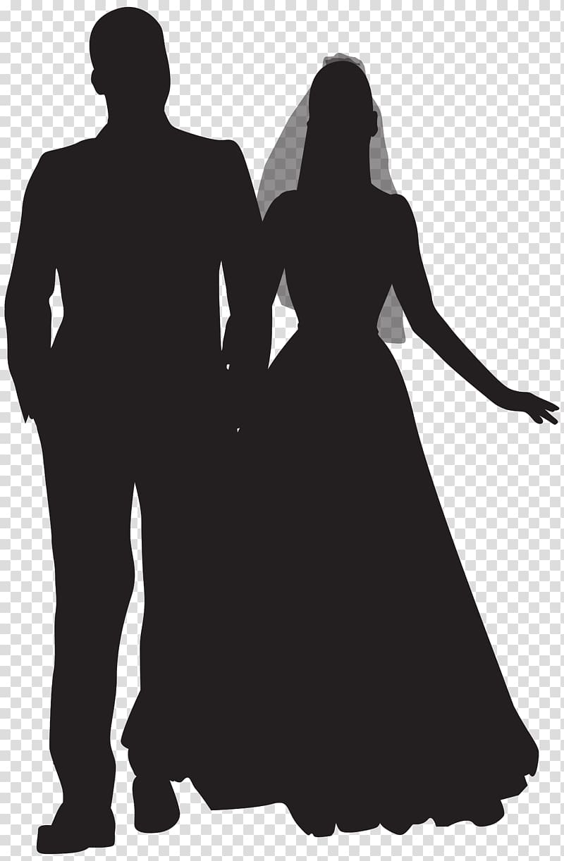 bride and groom silhouette clipart