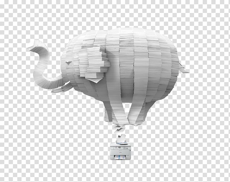 Digital art Concept art Illustration, Creative elephant printer paper transparent background PNG clipart