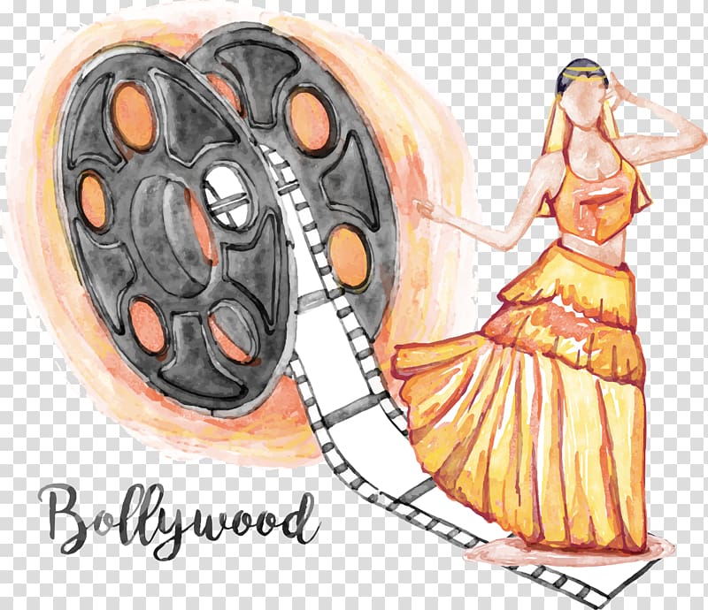 Bollywood Film Illustration, Bollywood musicals transparent background PNG clipart