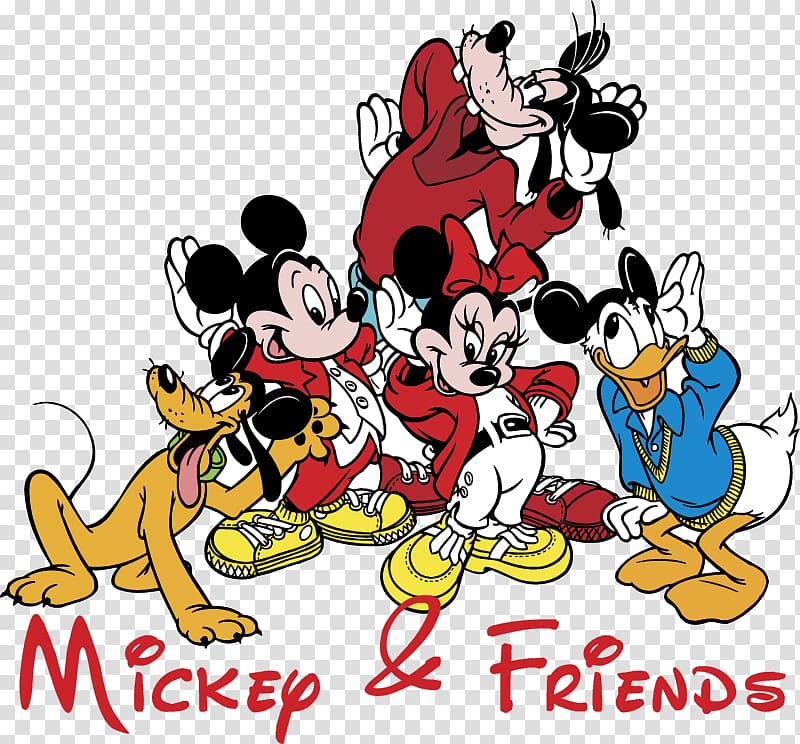 Mickey Mouse Pluto Minnie Mouse Donald Duck Daisy Duck, mickey friends transparent background PNG clipart