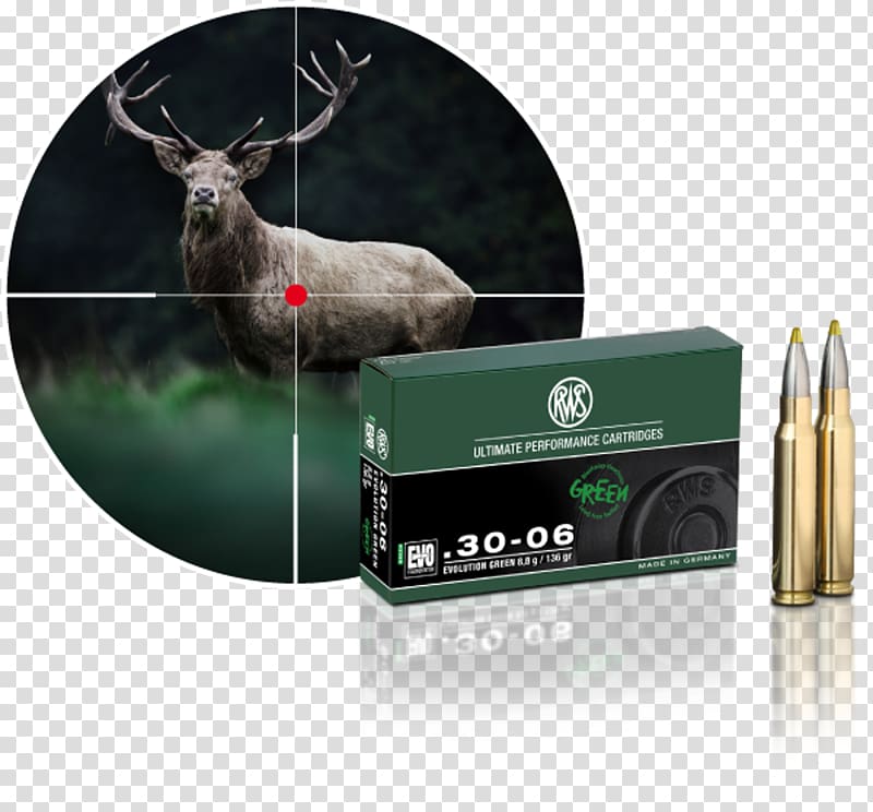 .30-06 Springfield Green bullet Ammunition Weapon RWS, ammunition transparent background PNG clipart