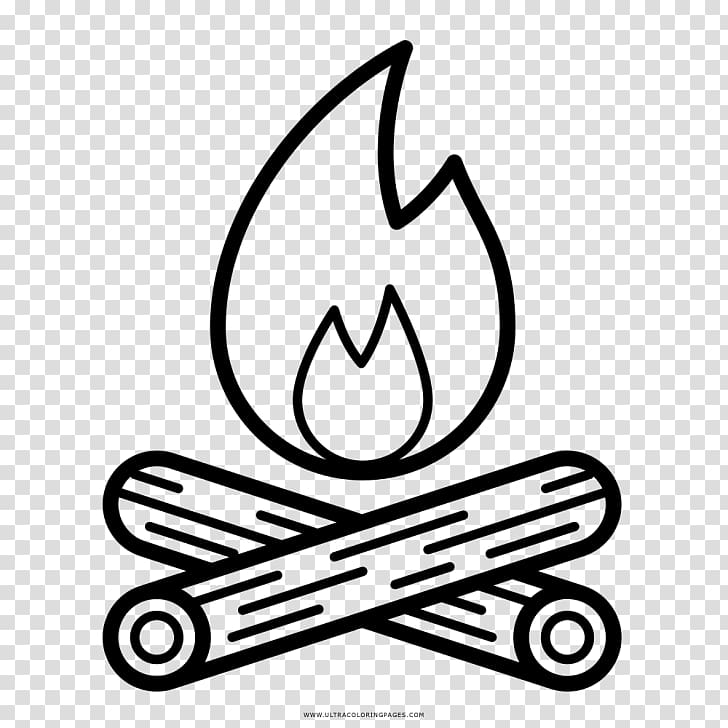 Black and white Bonfire Drawing Coloring book Campfire, campfire transparent background PNG clipart