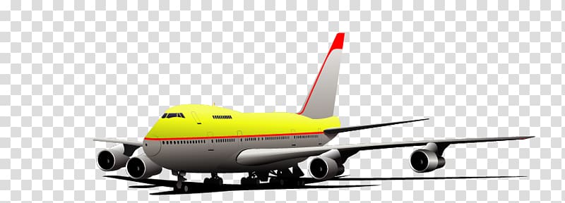 Boeing 747-400 Airplane Illustration, Cartoon airplane transparent background PNG clipart