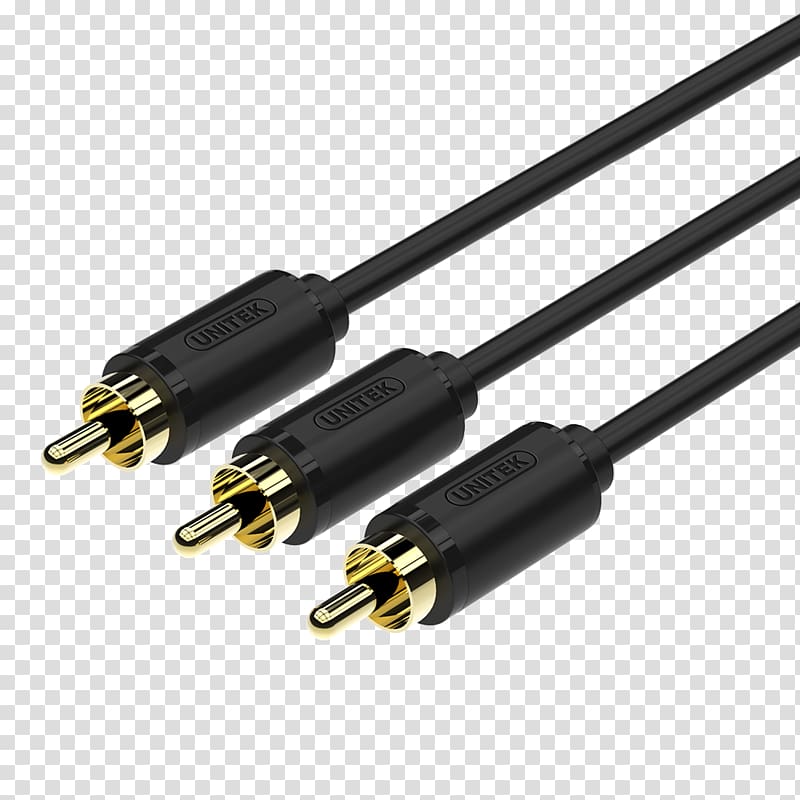 RCA connector Electrical cable Y-cable Phone connector Stereophonic sound, RCA Connector transparent background PNG clipart