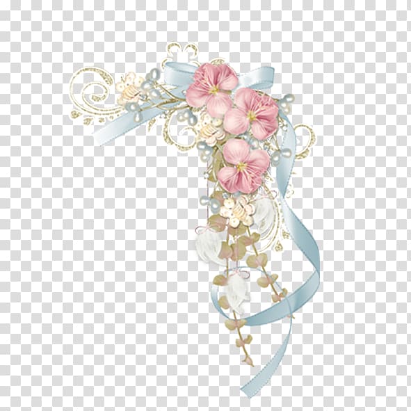 Flower Ribbon , Wreath ribbons transparent background PNG clipart
