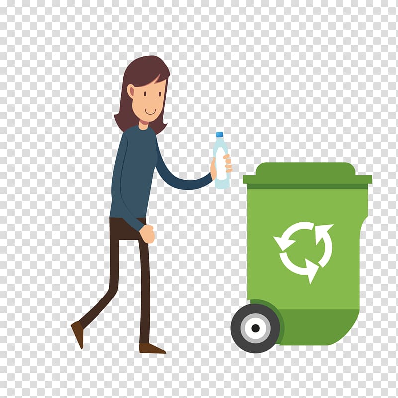woman throwing bottle in trash bin art, Waste container Recycling, Throwing rubbish environmental illustrations transparent background PNG clipart