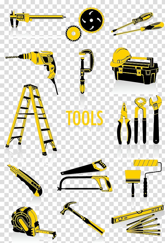 yellow and black tool , Tool, Hardware tools icons transparent background PNG clipart