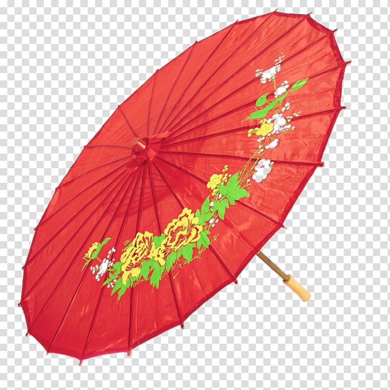 red and green umbrella , Parasol Oriental transparent background PNG clipart