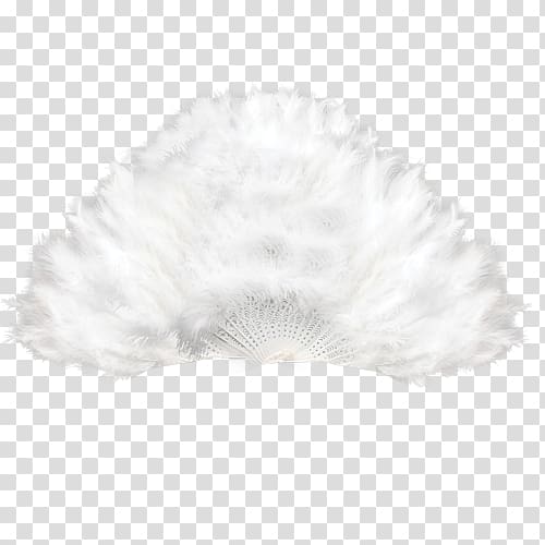 white feather hand fan art, White Feather Black Pattern, White feather fan material decoration transparent background PNG clipart