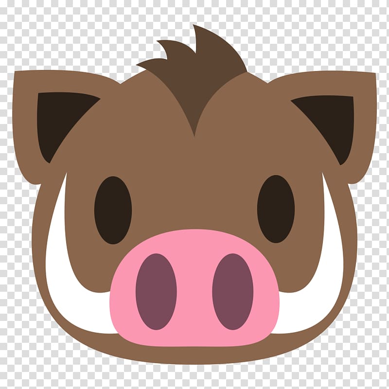 Wild boar Emojipedia Emoticon Text messaging, pig transparent background PNG clipart