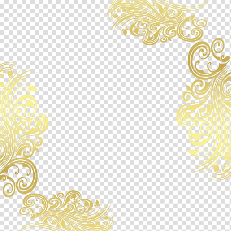 brown floral frame , Pattern, Gold decorative patterns transparent background PNG clipart