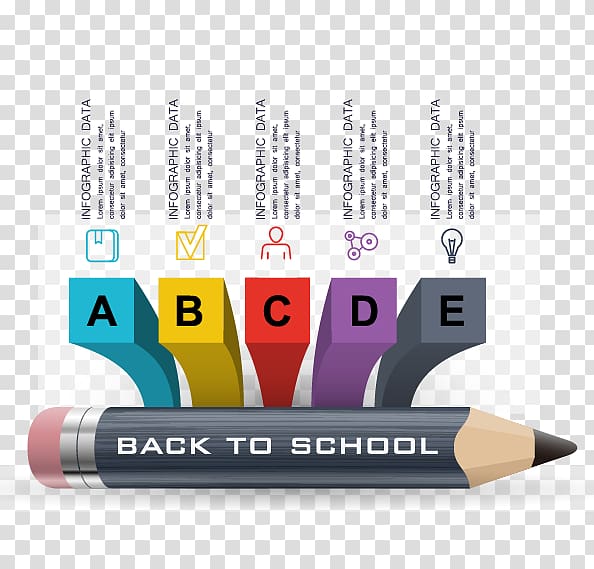 back to school pencil illustration, Pencils and other elements infographic material transparent background PNG clipart